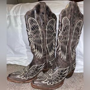 Corral A1241 Western Cowboy Boots Brown Wing Cross Sequence Women's Size 6